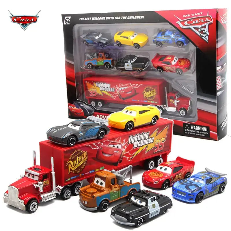 🚗 7 Pz/set Disney Pixar Cars - Saetta McQueen + Personaggi - Set Auto da Collez