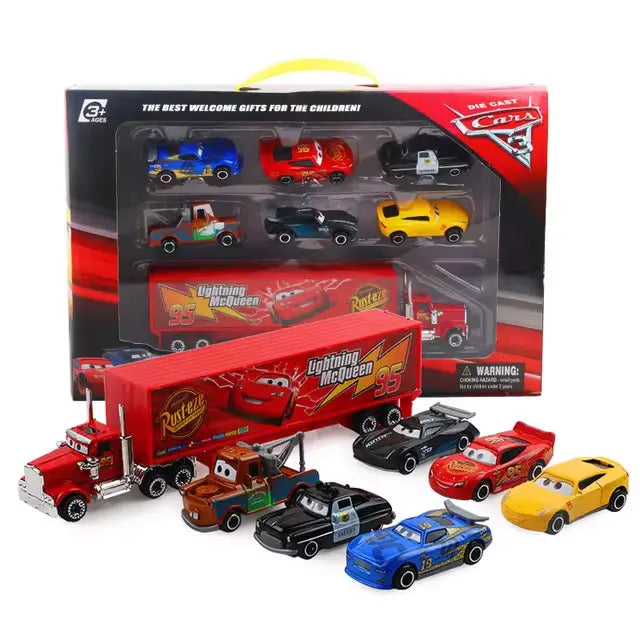 🚗 7 Pz/set Disney Pixar Cars - Saetta McQueen + Personaggi - Set Auto da Collez