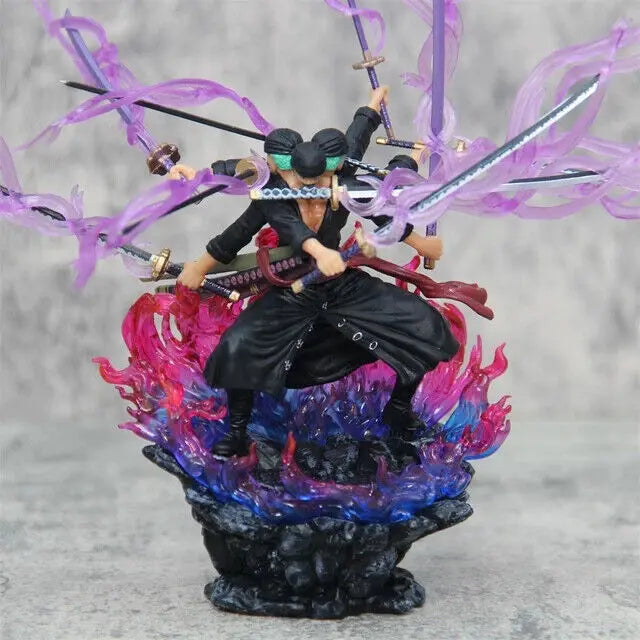 Action Figure One Piece  Roronoa Zoro Anime Statua Collezione 15 CM