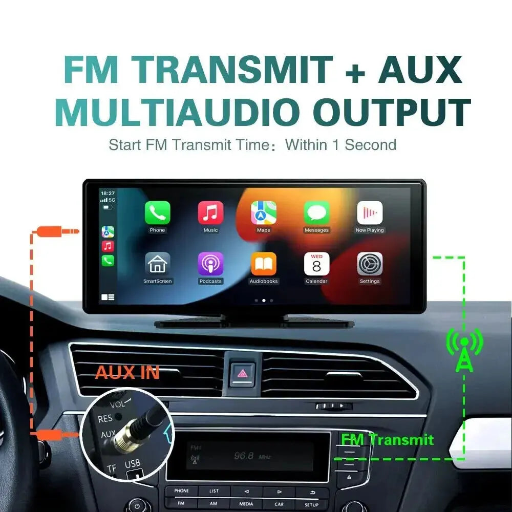 🔥 Display Auto 10.26" IPS HD | CarPlay Wireless & Android Auto Universale 🚗✨