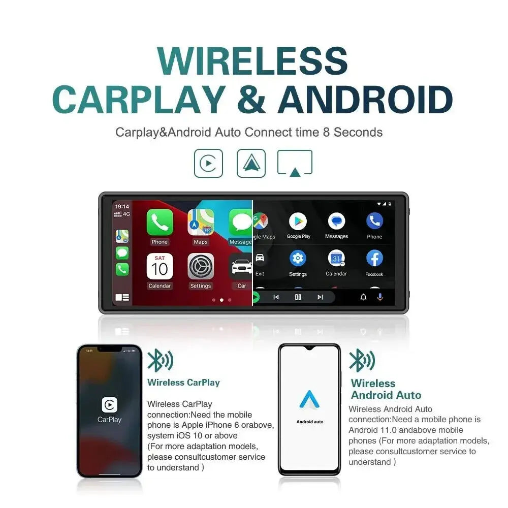 🔥 Display Auto 10.26" IPS HD | CarPlay Wireless & Android Auto Universale 🚗✨