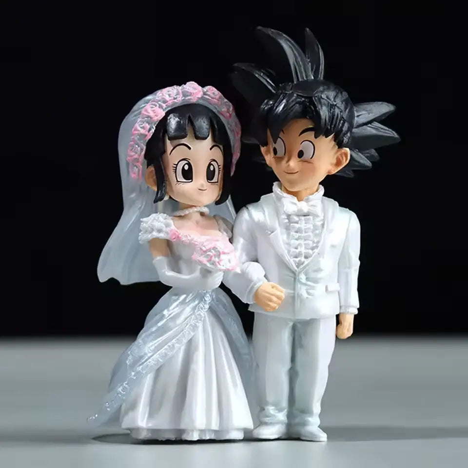 💍 Dragon Ball Son Goku & Chichi Matrimonio - Statua Q Versione 9cm PVC