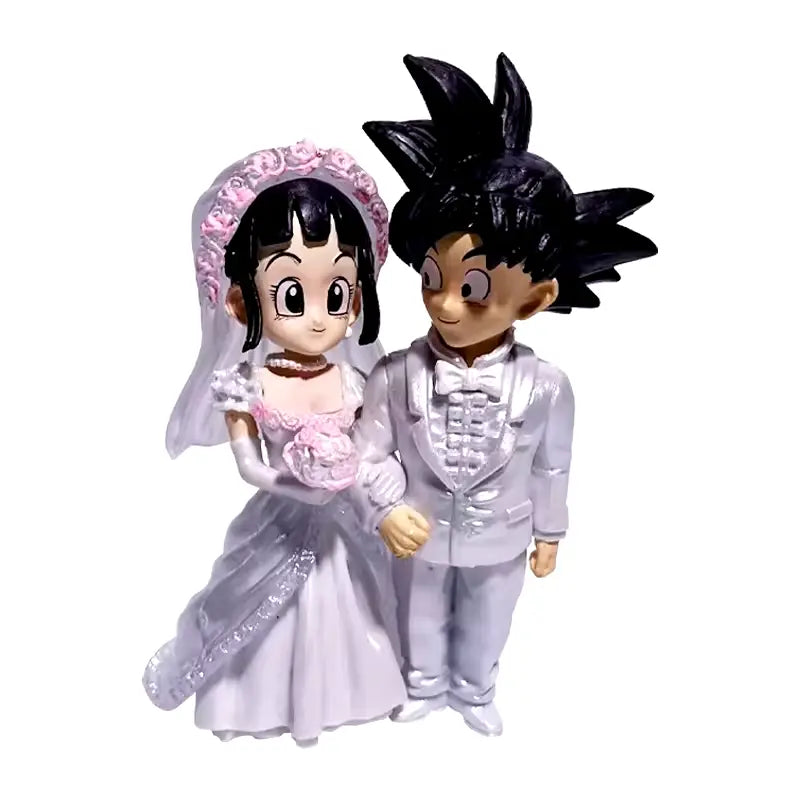 💍 Dragon Ball Son Goku & Chichi Matrimonio - Statua Q Versione 9cm PVC