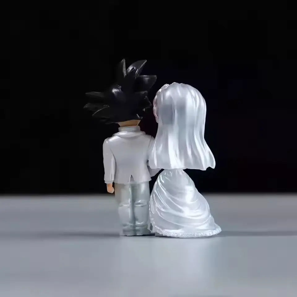 💍 Dragon Ball Son Goku & Chichi Matrimonio - Statua Q Versione 9cm PVC