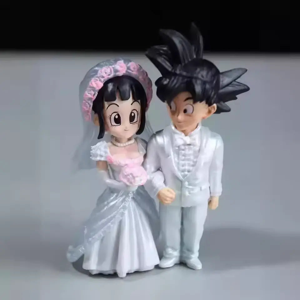 💍 Dragon Ball Son Goku & Chichi Matrimonio - Statua Q Versione 9cm PVC