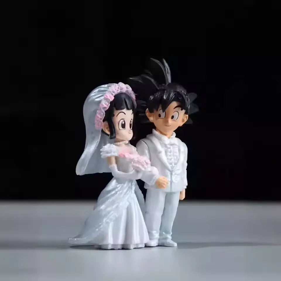 💍 Dragon Ball Son Goku & Chichi Matrimonio - Statua Q Versione 9cm PVC