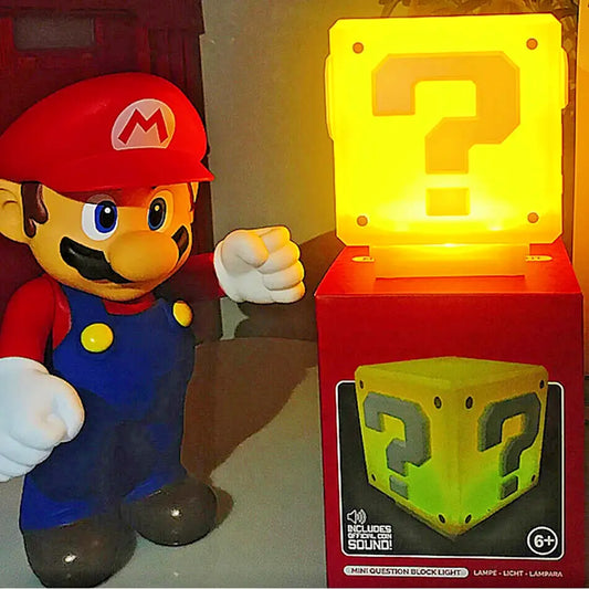 💡 Lampada Cubo Interrogativo Super Mario Bros con Suono | USB Ricaricabile 🌟