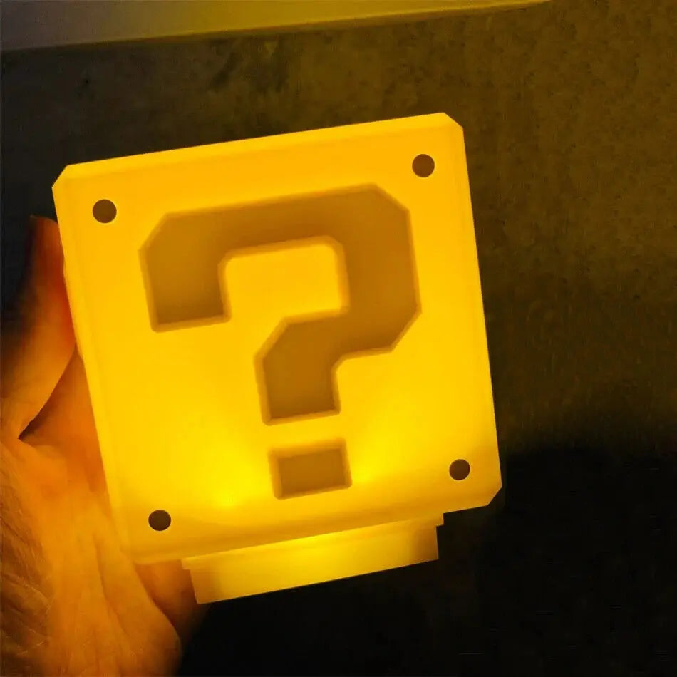 💡 Lampada Cubo Interrogativo Super Mario Bros con Suono | USB Ricaricabile 🌟