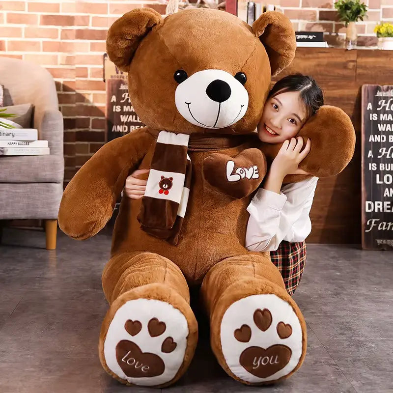 🐻 Orsetto di Peluche 80cm Morbido e Soffice - Marrone Scuro🎁