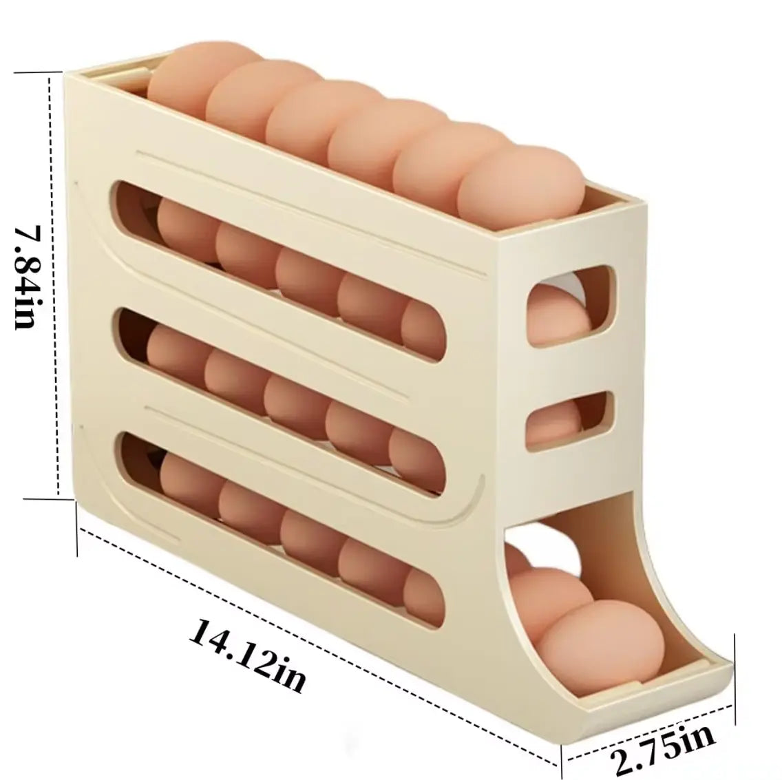 Porta Uova per Frigo con Rullaggio Automatico - Dispenser Verticale 30 Uova