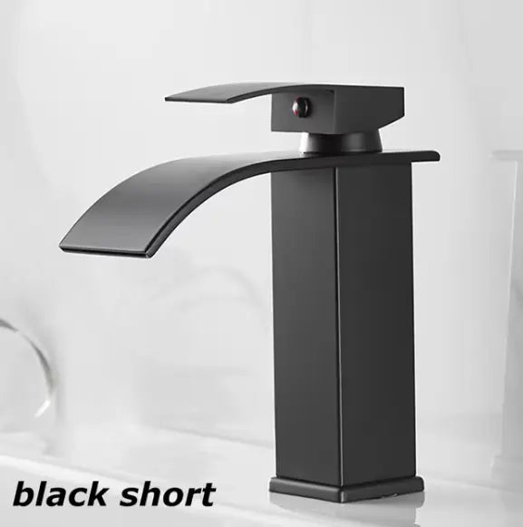 Rubinetto Bagno Lavabo a Cascata - Nero Opaco - Acciaio Inossidabile 🚿✨