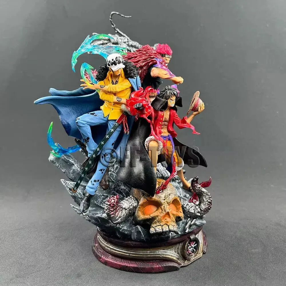 🔥 Statua One Piece con Luffy, Law e Kid | Edizione Limitata da Collezione ⚡🏴‍☠