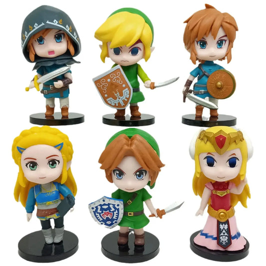 The Legend of Zelda Action Figures Set 6 Pezzi - Link e Zelda - Anime Manga