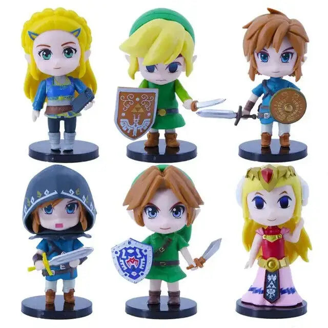 The Legend of Zelda Action Figures Set 6 Pezzi - Link e Zelda - Anime Manga