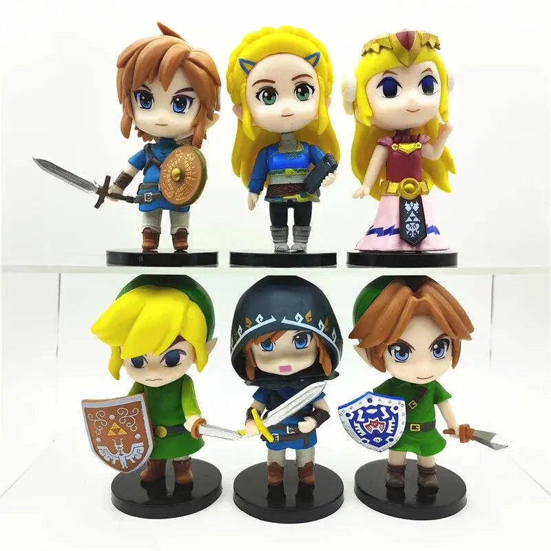 The Legend of Zelda Action Figures Set 6 Pezzi - Link e Zelda - Anime Manga