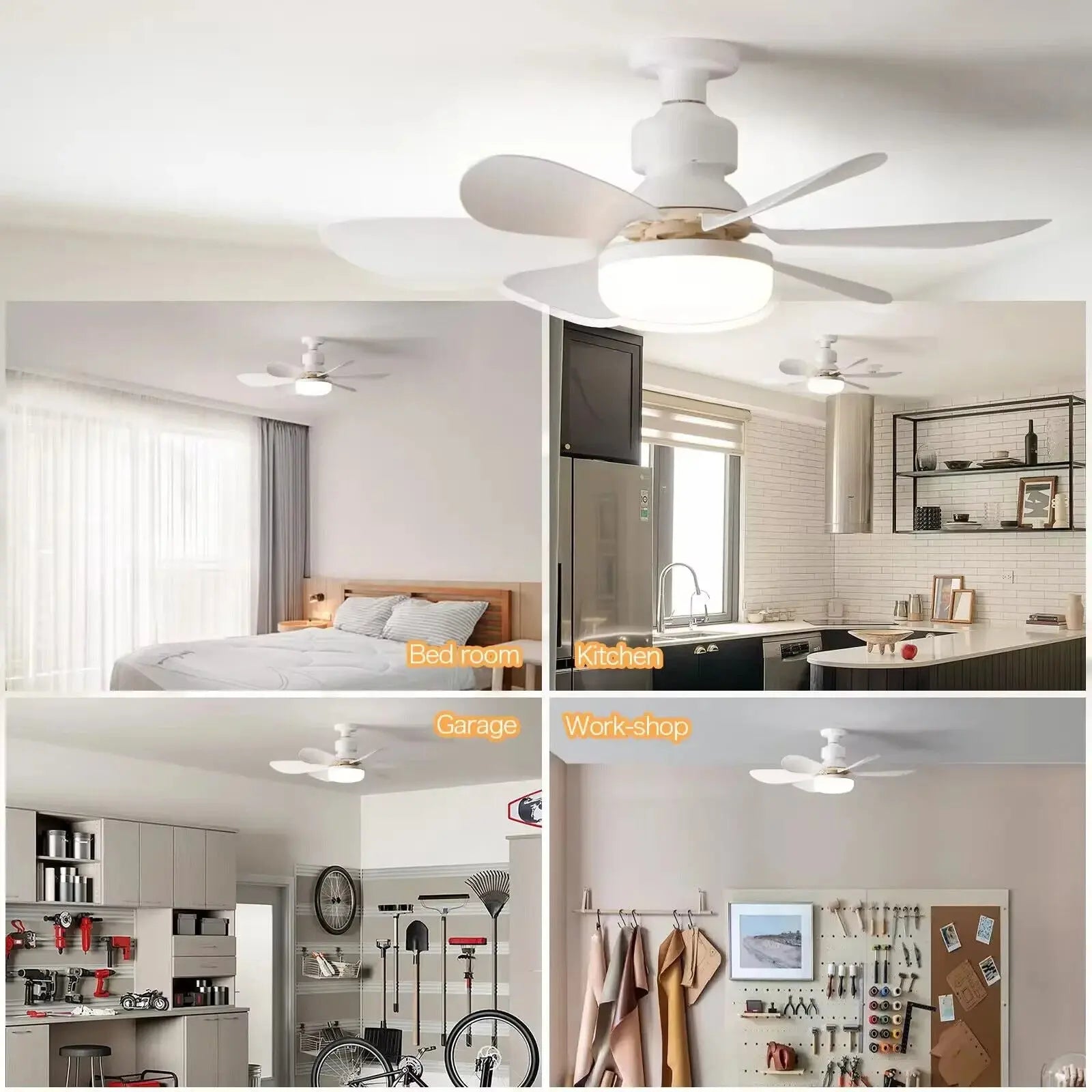 Ventilatore da Soffitto con Luce LED - 3 Velocità - Silenzioso -